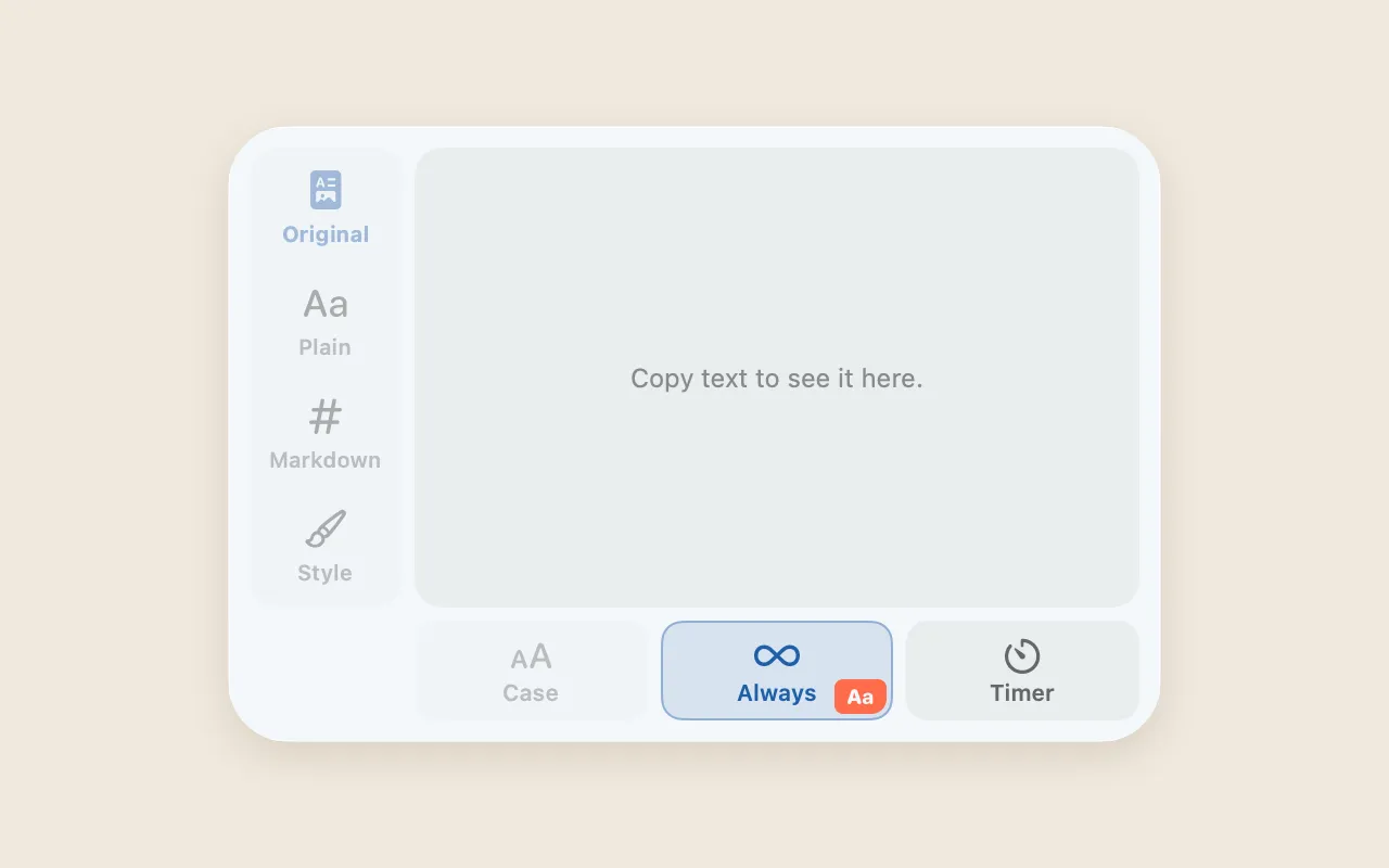 The menu bar panel